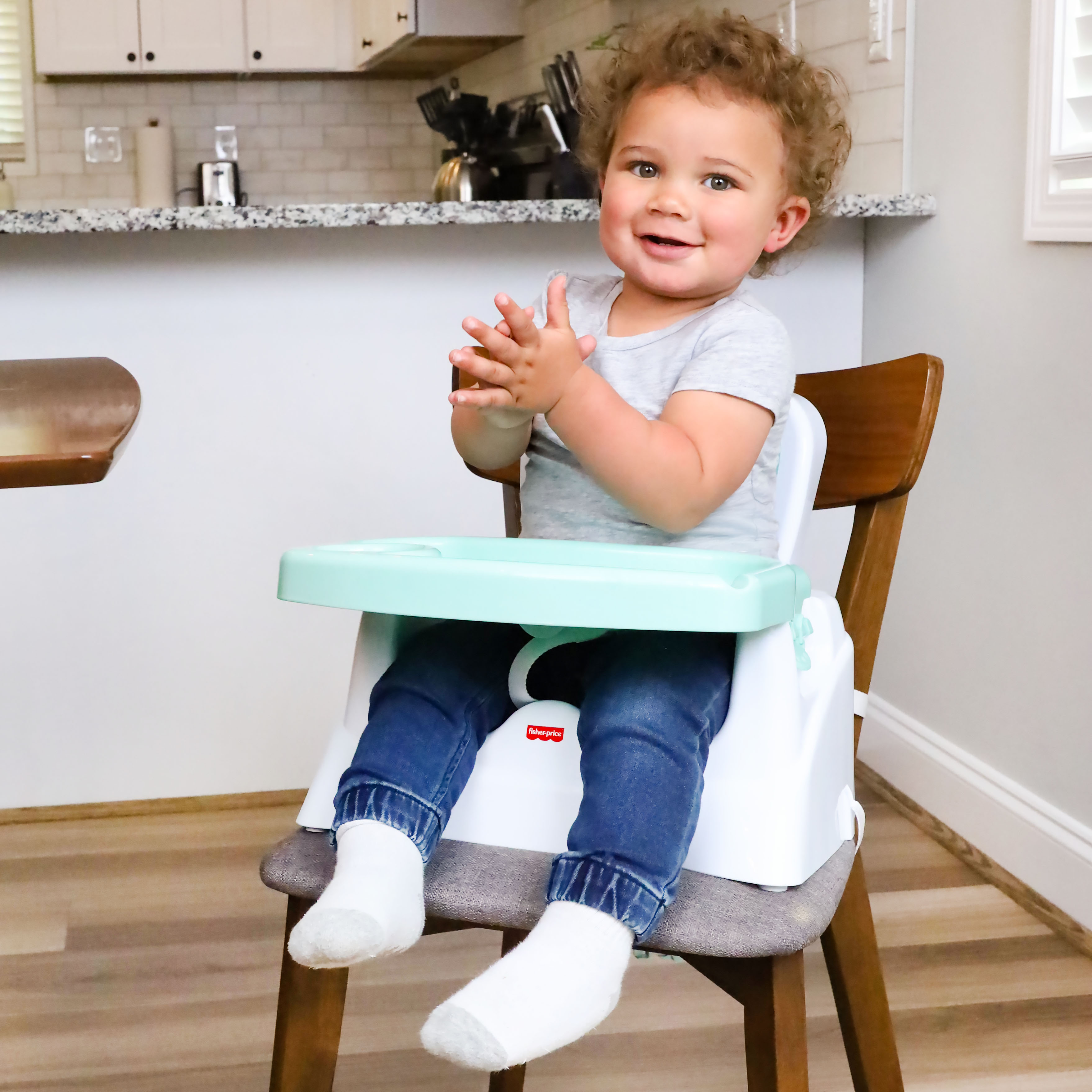 Fisher-Price Toddler Feeding Booster Seat with Adjustable Tray for Ages 1 and up