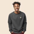 thumbnail image 3 of Dalix Cappuccino Embroidered Fleece Crewneck Long Sleeve Sweatshirt Mens in Asphalt Gray L Large, 3 of 5