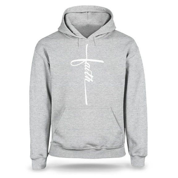 S4E Men's Faith Cross Religious Hoodie Sweatshirts XX-Large Sports Grey