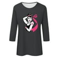 thumbnail image 4 of Alkepwun Breast Cancer Shirt Women October Cancer Fighter Tshirt Women's Strength Warrior Graphic Tees 3/4 Sleeve Tops, 4 of 4