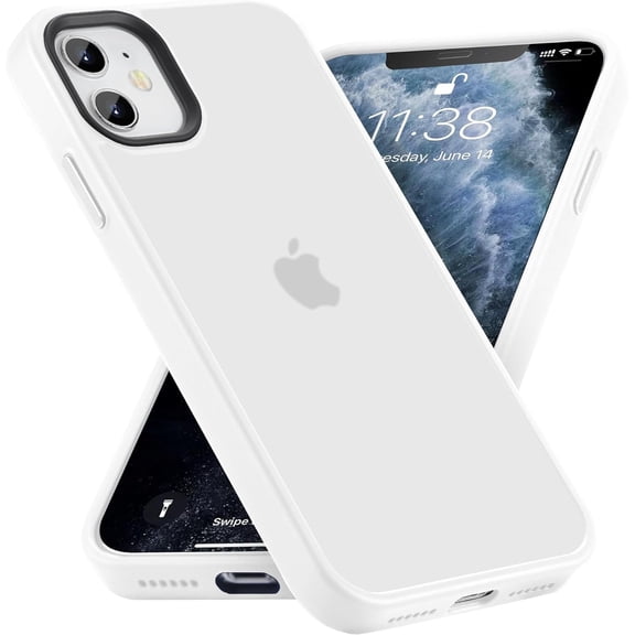for iPhone 11 Phone Case, Shockproof for iPhone 11 Case, Grade Drop Protection, Protective Hard Back Slim Translucent Case for iPhone 11 6.1'', White