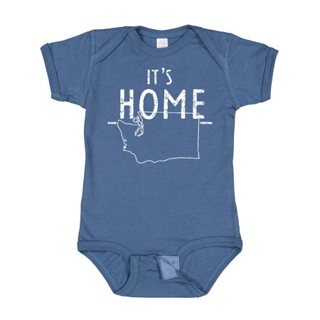 

Inktastic It s Home- State of Washington Outline Distressed Text Gift Baby Boy or Baby Girl Bodysuit