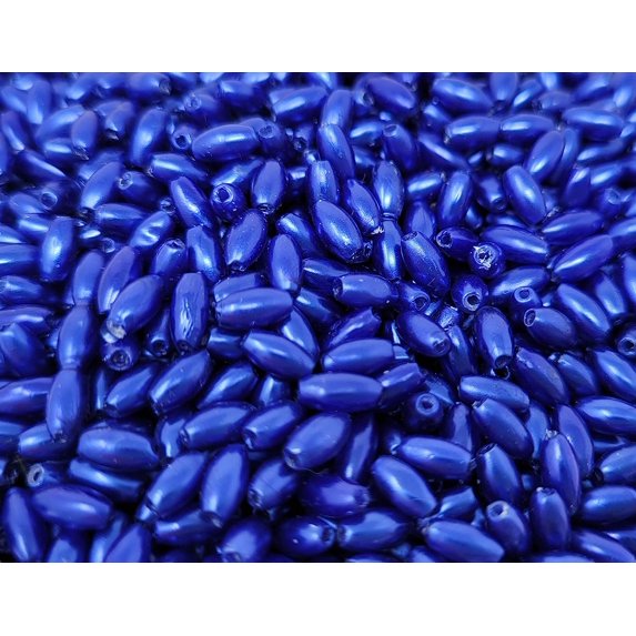 3Mm X 6Mm Oval Loose Artificial Plastic Pearls Rice Beads, 1,000 Count (Blue Pearl)
