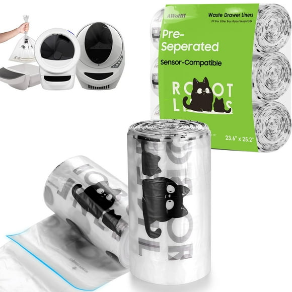 Bolsa de basura AwoHH Robot 4 y 3, compatible con 60 x 64 cm, 150 unidades