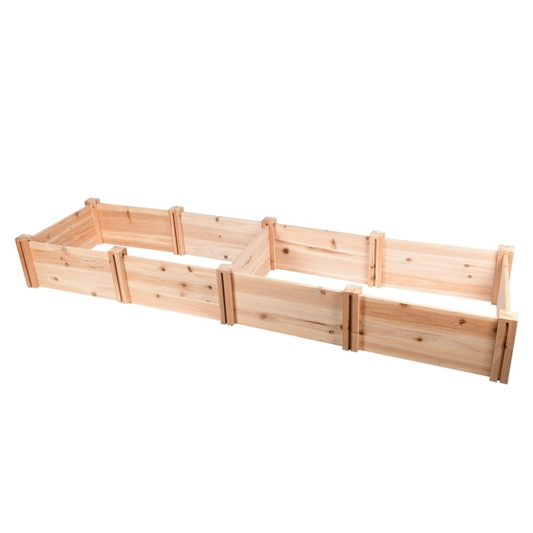 Expert Gardener Wood Garden Bed, 7.4 ft L x 2 ft W x 10.6 in H 