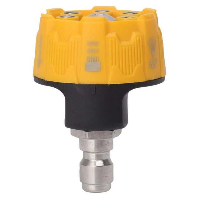 6 in 1 Pressure Washer Spray Nozzle, Adjustable Multifunctional Nozzle, 1/4 Plug Interface, Black and Yellow Connecting Tip