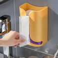 thumbnail image 3 of 2 In 1 Paper Towel & Garbage Bags Dispenser Wall Mounted No-drilling Paper Towel Holder Bathroom Toilet Tissue Dispenser Home Kitchen Paper Extraction, 3 of 8