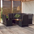 thumbnail image 1 of vidaXL 4 Piece Garden Lounge Set with Cushions Black Poly Rattan, 1 of 5
