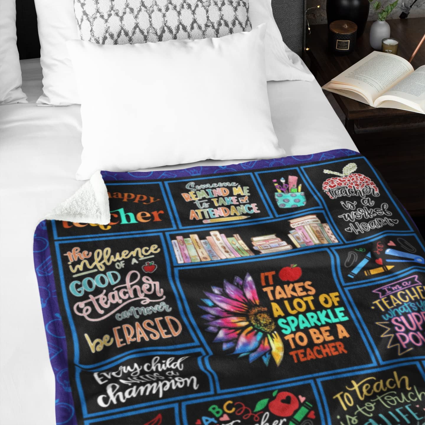 Teacher Gifts Blanket,Teacher Appreciation Gifts Throw Blanket,Teacher Gifts for Women Blankets Throws,Mentor Gift Ideas,Best Teacher Gifts on Birthday Thanksgiving Teachers'' Day 60"x50"
