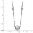 thumbnail image 2 of 925 Sterling Silver Rhodium Plated With Cubic Zirconia Stations With 2in Extension Necklace 16 Inch 7.4mm Wide Pendant N, 2 of 2