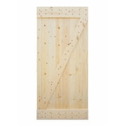 Calhome 38 in. x 84 in. Ready to Assemble Barn Interior Unfinished 100% Knotty Pine Wooden Sliding Door