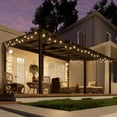 thumbnail image 2 of MEISSALIVVE 12' x 16' Hardtop Wall Mounted Gazebo Pergola, Lean-to Metal Awning with Sloped Roof, Outdoor Shelter for Patio, Deck, Backyard, Black, 2 of 11