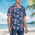 thumbnail image 5 of Daiia Lilies Flowers Hawaiian Shirt for Men Gentle Cotton Regular Short Sleeve Casual-Small, 5 of 9