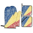 thumbnail image 1 of Seychelles Flag Oven Mitts And Pot Holders Sets Baking Sets For Kitchen Bbq Gloves Heat Resistant Cooking Fingerprint Country Pride 4 Pcs, 1 of 8