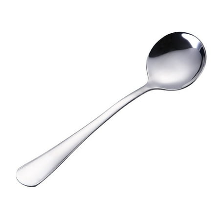 

Stainless Steel Soup Spoon Multifunctional Round Spoon Coffee Ice Tea Spoon for Home Hotel Restaurant (1#)