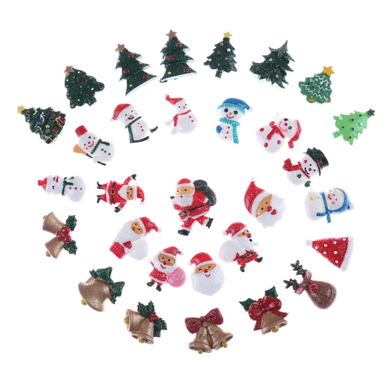 20pcs Christmas Resin Embellishment for Dollhouse Miniature Garden Ornaments 