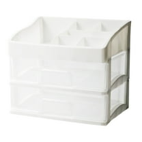 Hovmgk Makeup Storage Box, Stackable Plastic Drawer Organizer for Desk & Bathroom, Multi-Function Storage Shelf for Lipstick, Jewelry & Small Items, Clear, Portable & Easy to Clean