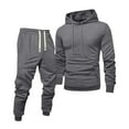 thumbnail image 4 of Fgvctg Sweatsuits Men 2 Piece Outfit Fall Lounge Set Warm Sweatsuits Comfy Jogger Sweatpants Oversized Sweatshirts Tracksuits with Pockets Dark Gray M, 4 of 4