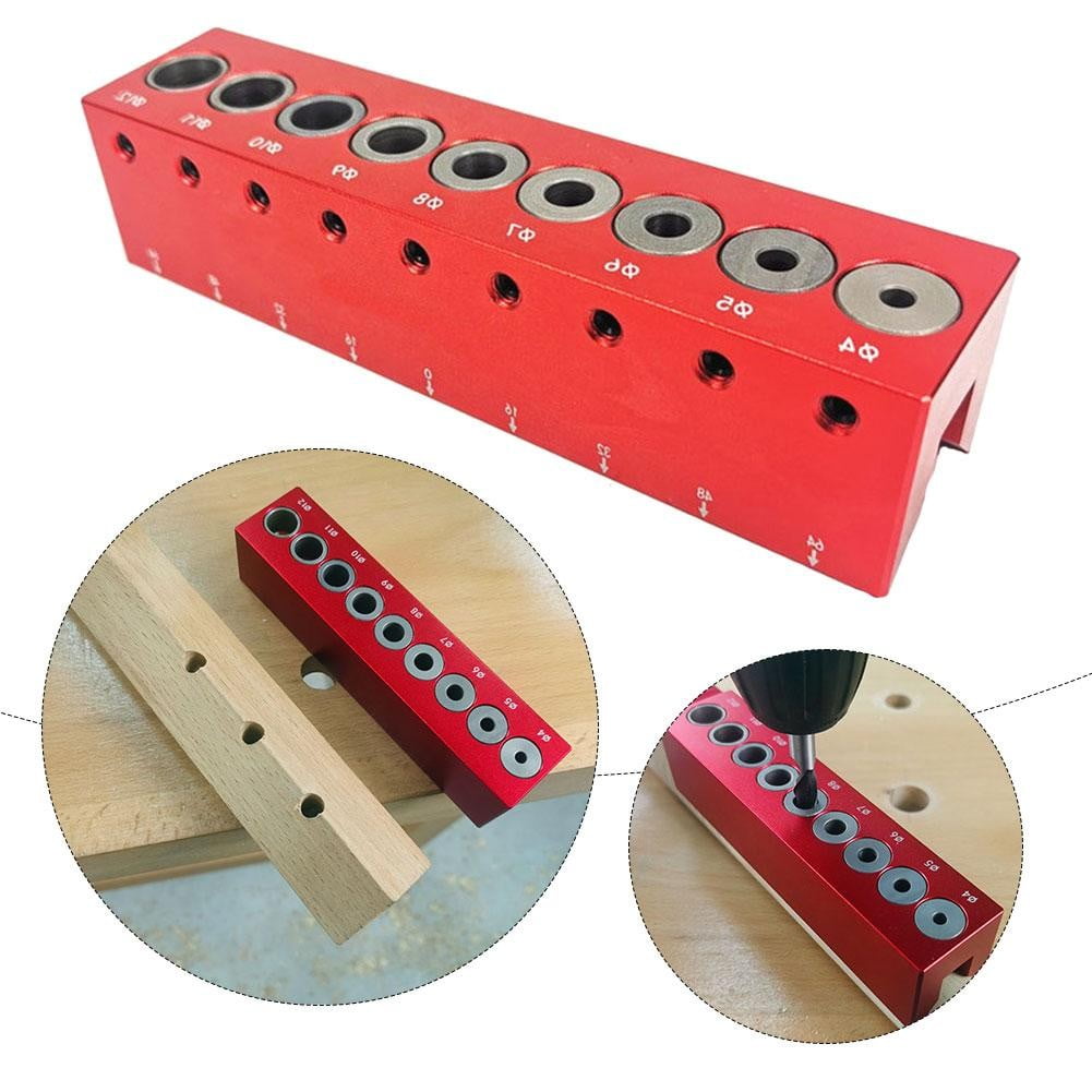 4-12mm Vertical Pocket Hole Jig Woodworking Dowel Drill Guide Centering Locator