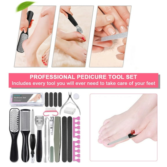 SNNROO 20 in 1 Foot Files Professional Pedicure Tools Set Foot Callus Remover Foot Scrubber Dead Skin Remover Pedicure Kits for Women Men Mother's Day Gift