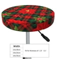 thumbnail image 4 of Hirioo Christmas Plaid Flower for Round Bar Stool Seat Covers Washable Stool Cushion Slipcover Elastic Bar Chair Covers for 12-14 Inch Chair-14 inch, 4 of 7