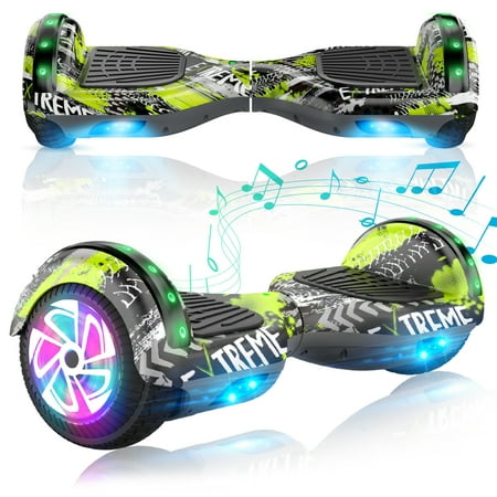 SISIGAD Hoverboard, 6.5 Inch All Terrain Self Balancing Electric Scooter with Bluetooth and LED Lights