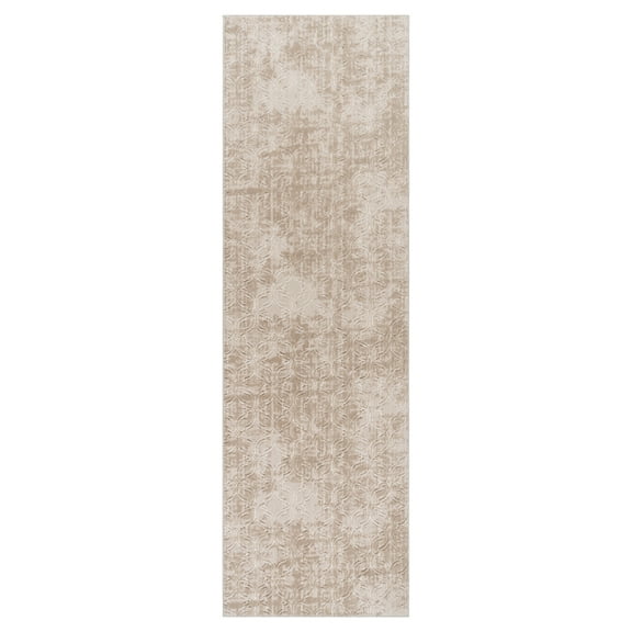 Shadow Thandi Transitional Geometric Beige Area Rug, 2x6