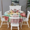 thumbnail image 2 of Round Waterproof Tablecloth Pioneer Reusable Indoor/Outdoor Durable Table Cover for Kitchen and Dining Room 60 Inch X 60 Inch, 2 of 6