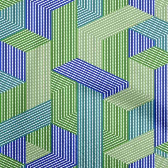oneOone Silk Tabby Royal Blue Fabric Geometrical Quilting Supplies Print Sewing Fabric By The Yard 42 Inch Wide