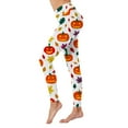 thumbnail image 2 of Halloween Leggings for Women Elastic High Waist Funny Pumpkin Ghost Print Tights Pants Workout Yoga Pants, 2 of 7