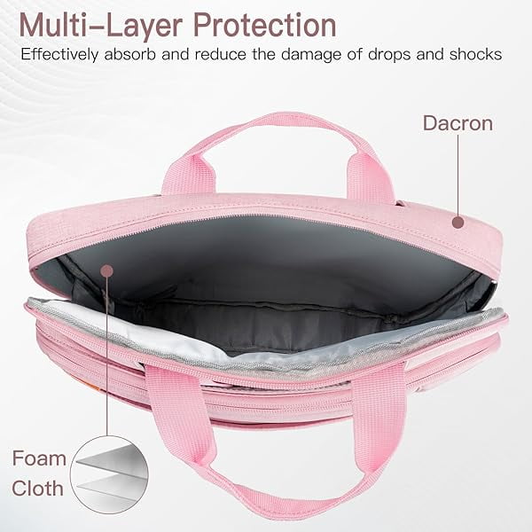 JETech Laptop Bag Case for MacBook Neo (A18 Pro), MacBook Air/Pro, Surface Book, HP Pavilion (Pink)