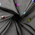 thumbnail image 5 of Bazaahm 36"L x 28"W Black Semi Sheer Metallic Kitchen Curtains Colorful Polka Dots Printed Pattern Rod Pocket Tier Drapes for Bathroom, 1 Pair, 5 of 5