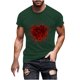 thumbnail image 1 of Camisetas de Manga Larga para Hombres, Camiseta de Manga Corta de Fitness de Impresión Del Día de San Valentín, Mezcla de Algodón Casual, 1 of 8