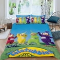 thumbnail image 2 of Teletubbies Conjunto de sábanas temático, trío de piezas, cómodo y amigable con la piel, diseño único, regalo de decoración para el hogar para familiares, amigos y fans,173cm *218cm, 2 of 6