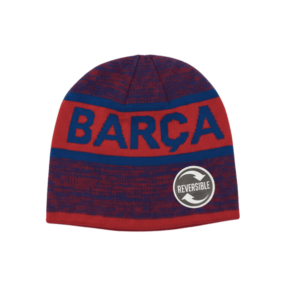 Icon Sports Barcelona Reversible Beanie, 100% Acrylic Red/Blue OSFM
