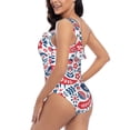 thumbnail image 4 of Gaeub Birds Flowers Women's One Shoulder Ruffle Tummy Control Swimwear for Swimming Surfing Beach Party - Small, 4 of 8