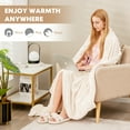 thumbnail image 4 of Costway 84'' x 90'' Flannel Heated Blanket  Throw w/ Dual Controller Beige, 4 of 9