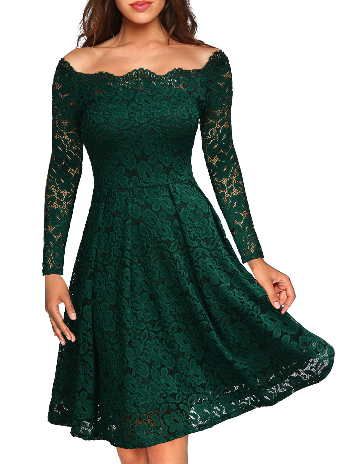 miusol women's vintage floral lace cocktail evening party dress