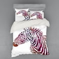 thumbnail image 2 of Ambesonne Animal Bedding Set 3 Pcs, Ornamental Zebra Profile, Twin, Purple Coral and Pink, 2 of 3