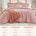thumbnail image 3 of Sasttie Queen Comforter Set Rose Gold, 3 Piece Solid Bedding for All Seasons, Soft and Breathable Down Alternative Bed Set with 2 Pillowshams, 3 of 8