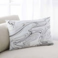 thumbnail image 2 of White Gray Marble Throw Pillow Cover 16 x 24 Inch Decorative Pillow Cover Modern Minimalist Abstract Texture Lumbar Pillowcase Seasonal Rectangle Cushion Case for Couch Sofa Bed Living Room, 2 of 7