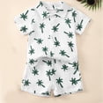thumbnail image 2 of HCNTES Classic Toddler Boy Polo Set Boys Comfortable And Breathable Short Sleeved Twopiece Set With Cute Coconut Tree Prints, 2 of 6