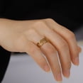 thumbnail image 2 of Stainless Steel Ring with Hollow Eyes Exaggerated Personality Ring Electroplated Finish Statement Ring Fashion Jewelry, 2 of 5
