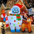 thumbnail image 1 of Decoración navideña inflable Joiedomi Yeti con reno 6 pies, 1 of 9
