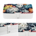 thumbnail image 4 of Cat Elegant PU Leather Portable Organizer Box with Removable Compartment - Earring Holder, Decorative Box, Jewelry Box, 4 of 6