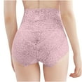 thumbnail image 2 of Viluyesy Panties for Womens, Solid Color Lace High Waist Breathable Comfy Tummy Control Briefs Gray 2XL, 2 of 4