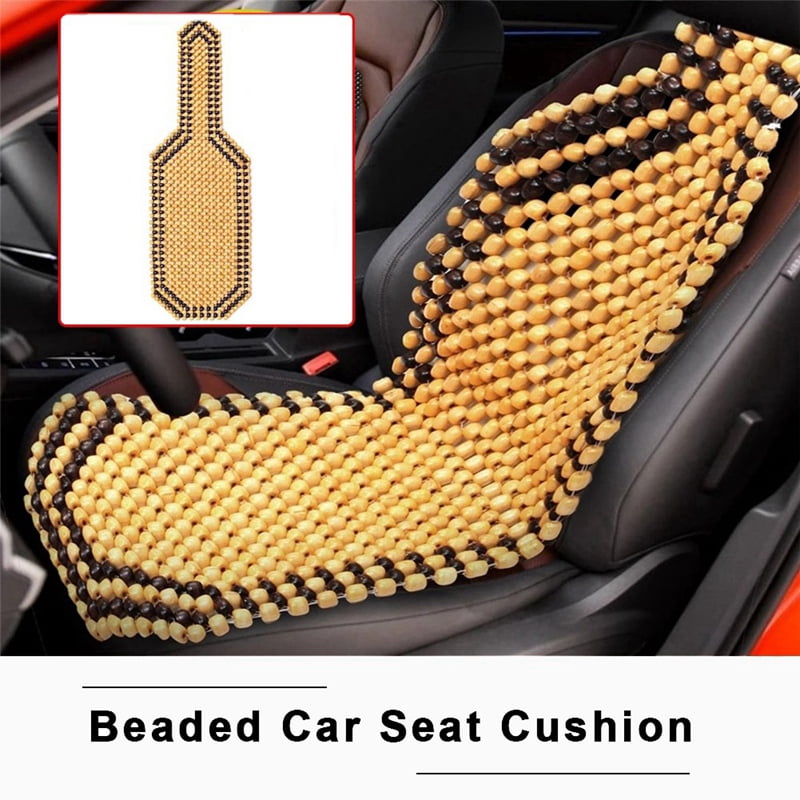 Car Summer Cushion Seat Cover Cool Wood Wooden Bead Seat Cover Massage Cushion Chair Cover Car Office Home Universal