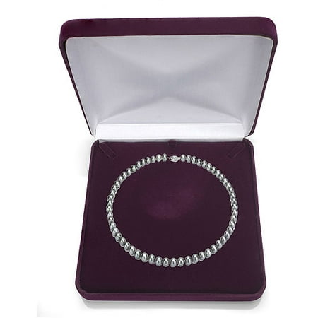 Ultra-Luster 5-6mm Grey Genuine Cultured Freshwater Pearl 18 Necklace and Sterling Silver Filigree Clasp