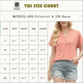 thumbnail image 3 of VDJ Womens Tops Fashion Short Sleeve Summer Button V Neck Shirts Loose Cute Coral Tunic Blouses for Ladies Size XL, 3 of 12
