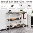 thumbnail image 5 of HomCom 3-Tier Industrial Style Storage Metal Wooden Shelf with a Robust Multi-Functional Design & Adjustable Feet, 5 of 10